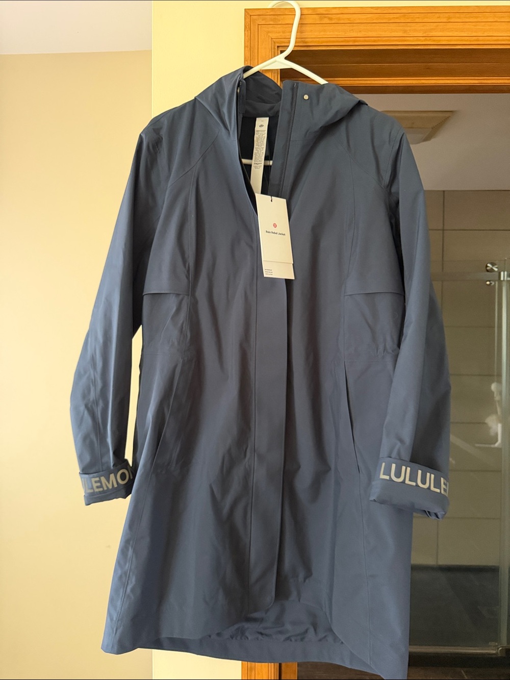 lululemon athletica Navy Rain Rebel Hooded Waterproof trench Coat